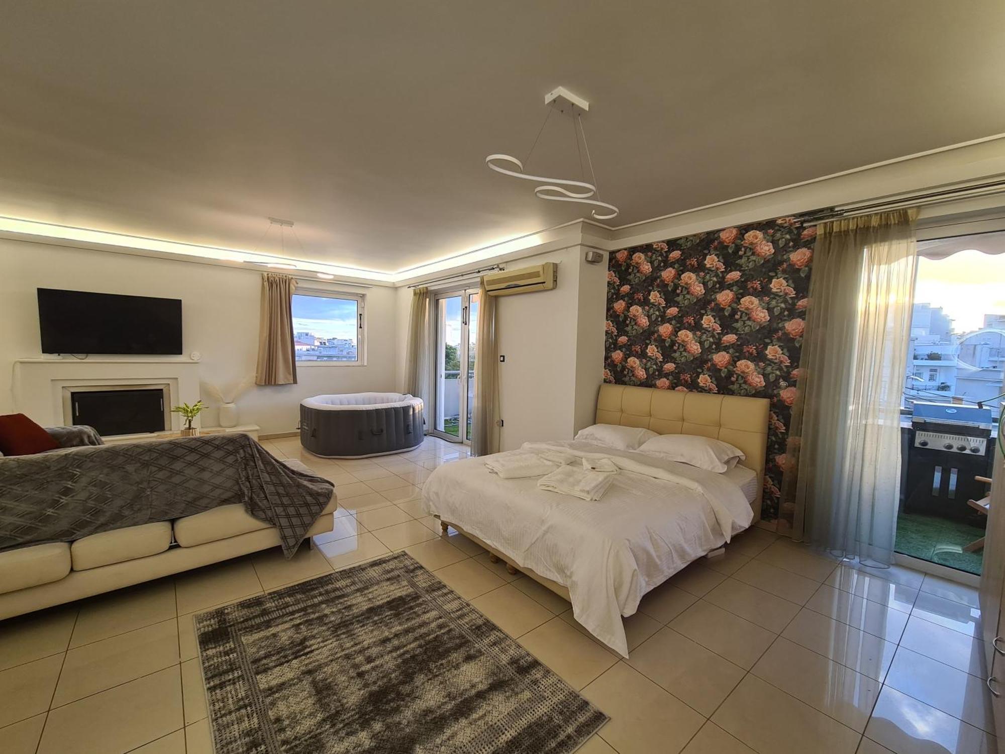 Sunny Home Private Jacuzzi Hydromassage Acropolis & Lycabettus Far View Parking 300M Metro Peristeri Atenas Exterior foto